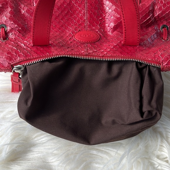 Authentic Vintage TOD’S ‘Candy Sera’ Mini Bag ~ in Red Python - Picture 9 of 15